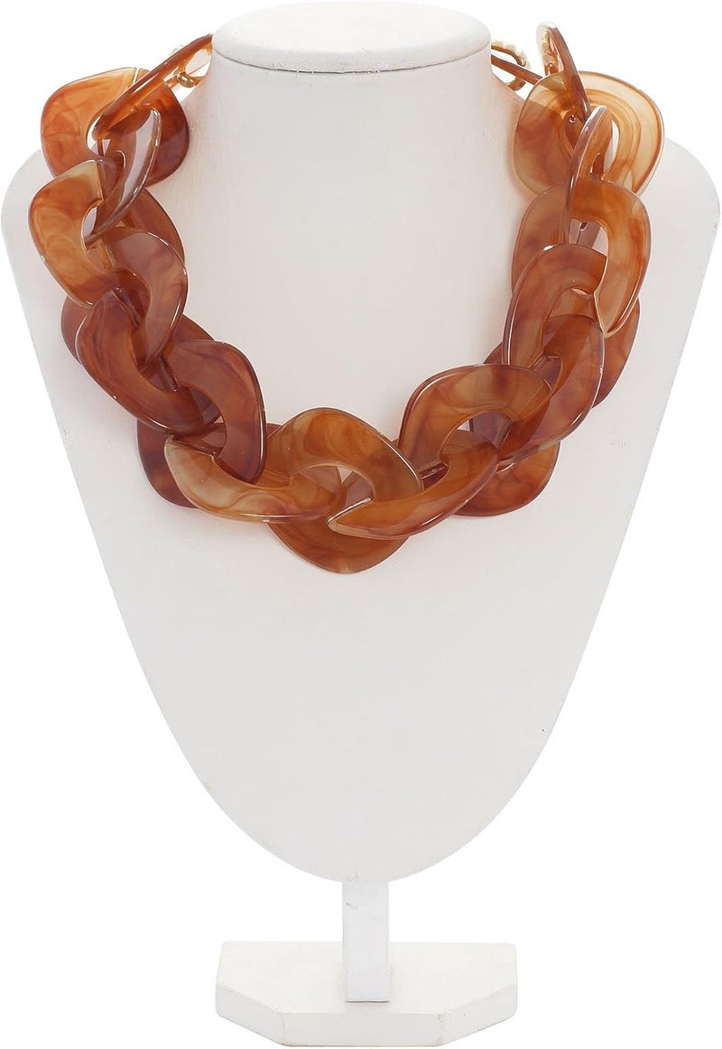 Bocar Statement Chunky Acrylic Cuban Choker Necklace Fashion Bib Collar Chain Necklace for Women(NK-10666) - Image 2